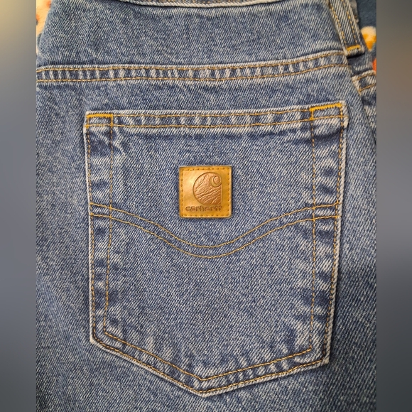 Carhartt Mens Winter Thermal Plaid Lined Blue Jeans Size 30x32 - Picture 14 of 16